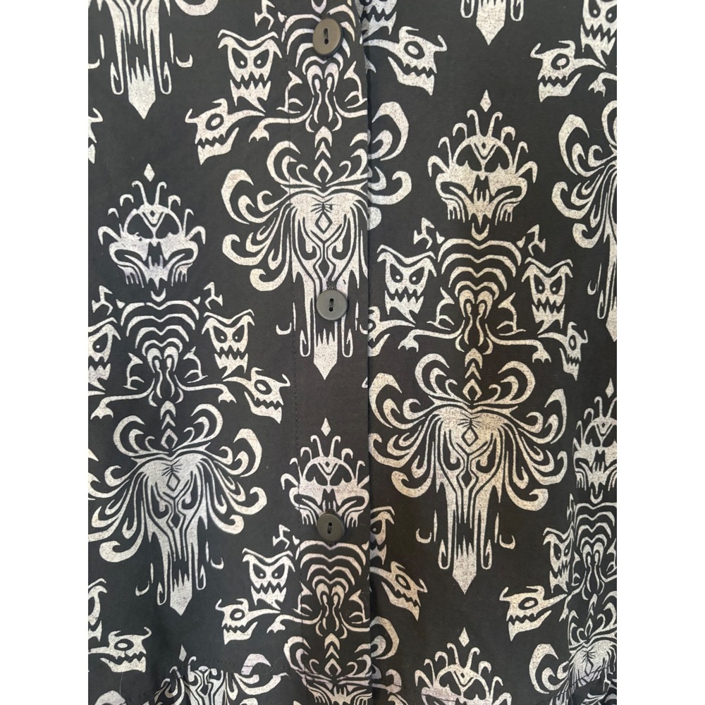 Disney Parks Haunted Mansion Glow in the Dark Wallpaper Print Shirt Dress XL - Picture 11 of 11